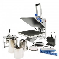 Semi Auto Up Cap Mug Plate Sublimation Printing Combo 8 in 1 T shirt  Heat Press Machine